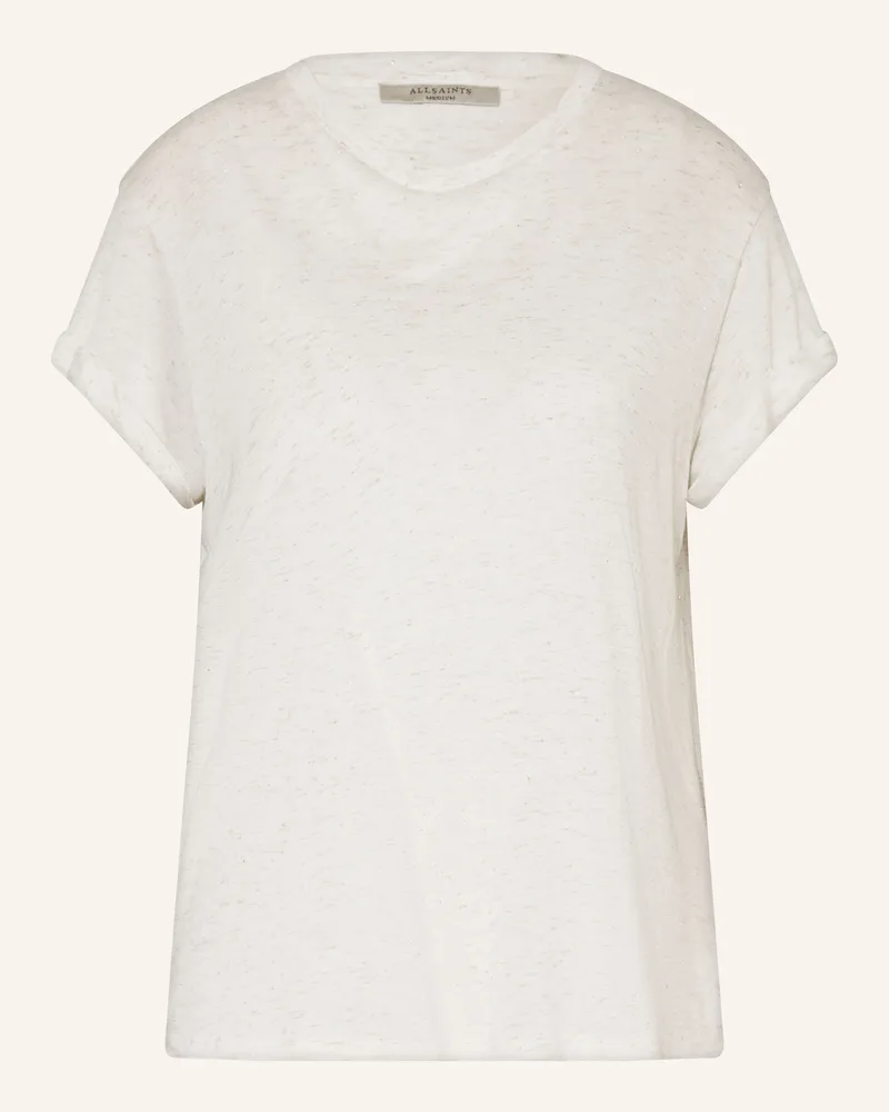 AllSaints T-Shirt ANNA mit Glitzergarn Creme