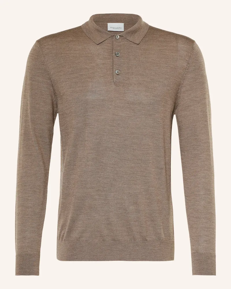 Profuomo Strick-Poloshirt braun Braun
