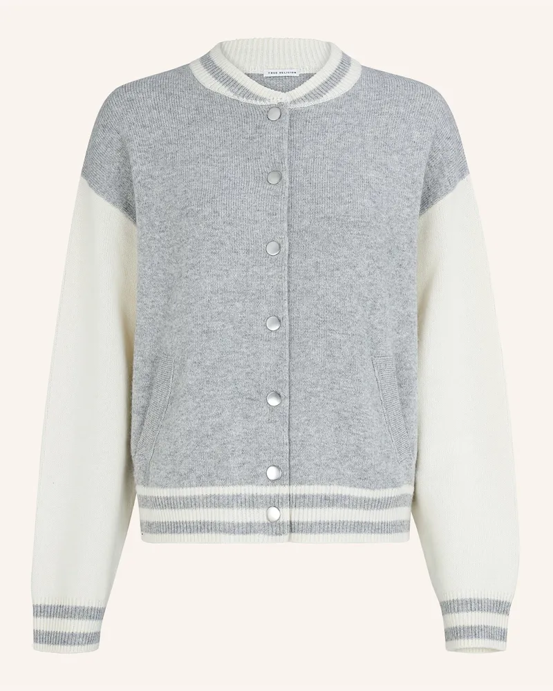 True Religion Strick Bomber-Jacke Chunky grau Grau