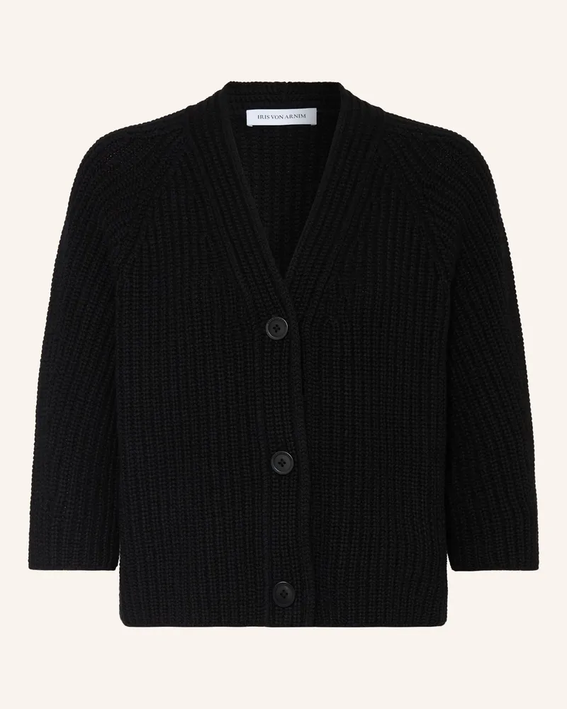 Iris von Arnim Strickjacke FALLOU aus Cashmere mit 3/4-Arm Schwarz