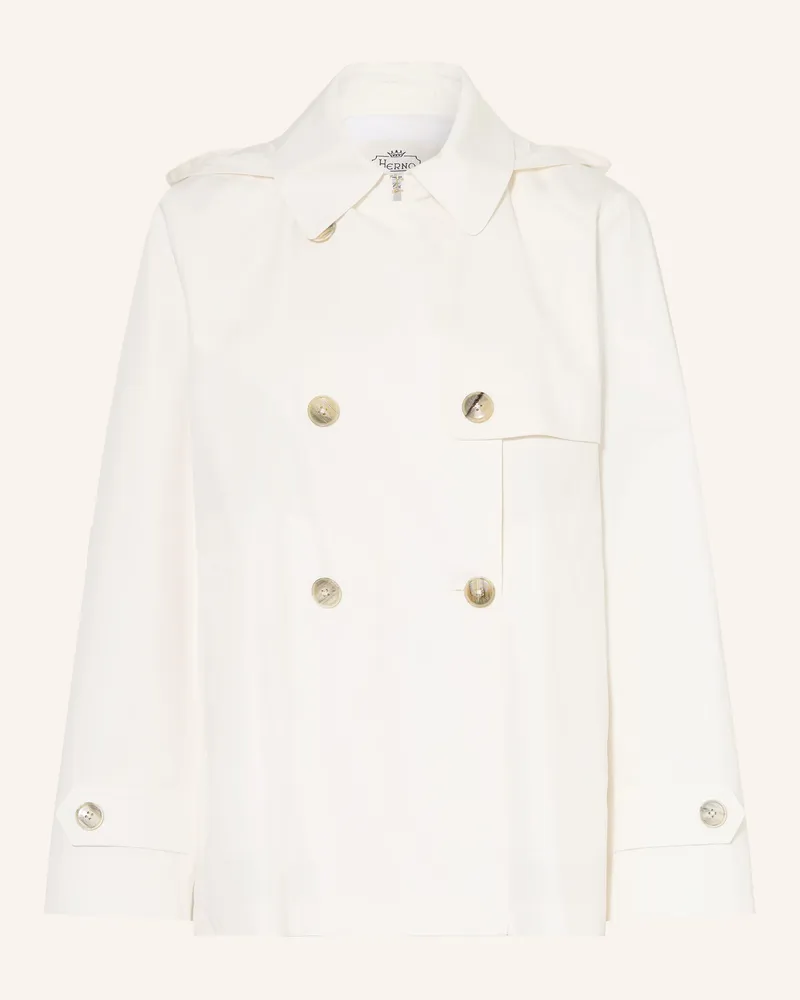Herno Trenchcoat mit abnehmbarer Kapuze Creme