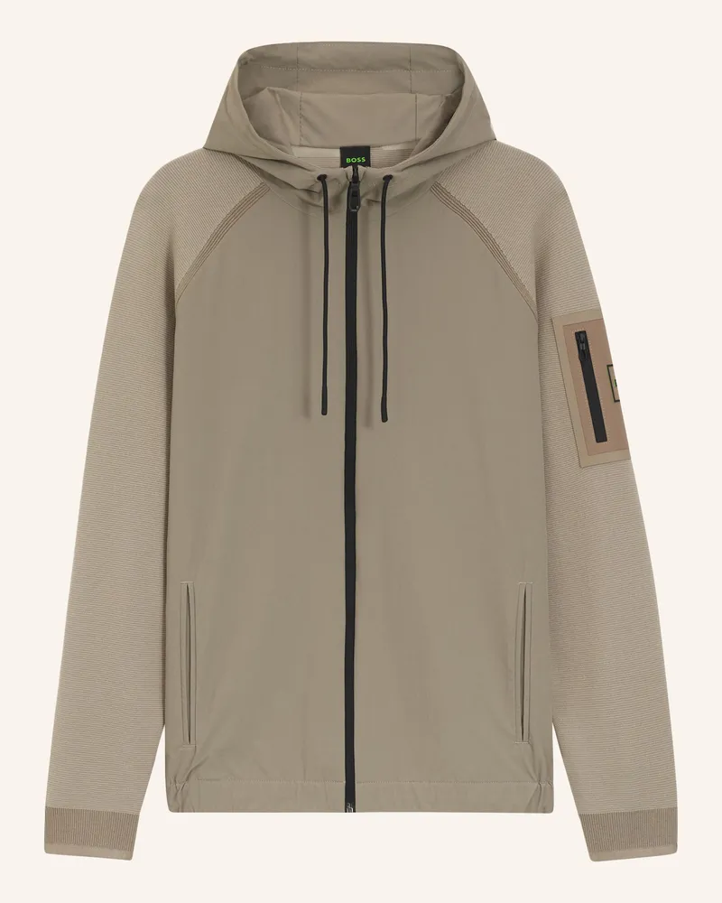 HUGO BOSS Casual Jacke KN_GLOBE HY Regular Fit Hellgrün