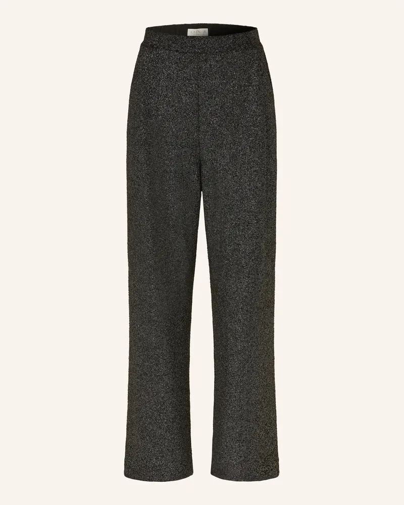 CATNOIR Marlenehose Aus Jersey Mit Glitzergarn schwarz Schwarz