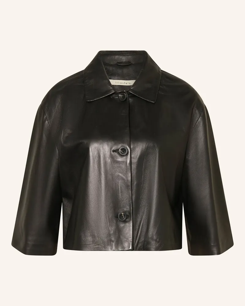 lilienfels Lederjacke mit 3/4-Arm Schwarz
