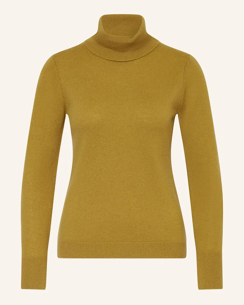 Darling Harbour Rollkragenpullover aus Cashmere Goldgrün