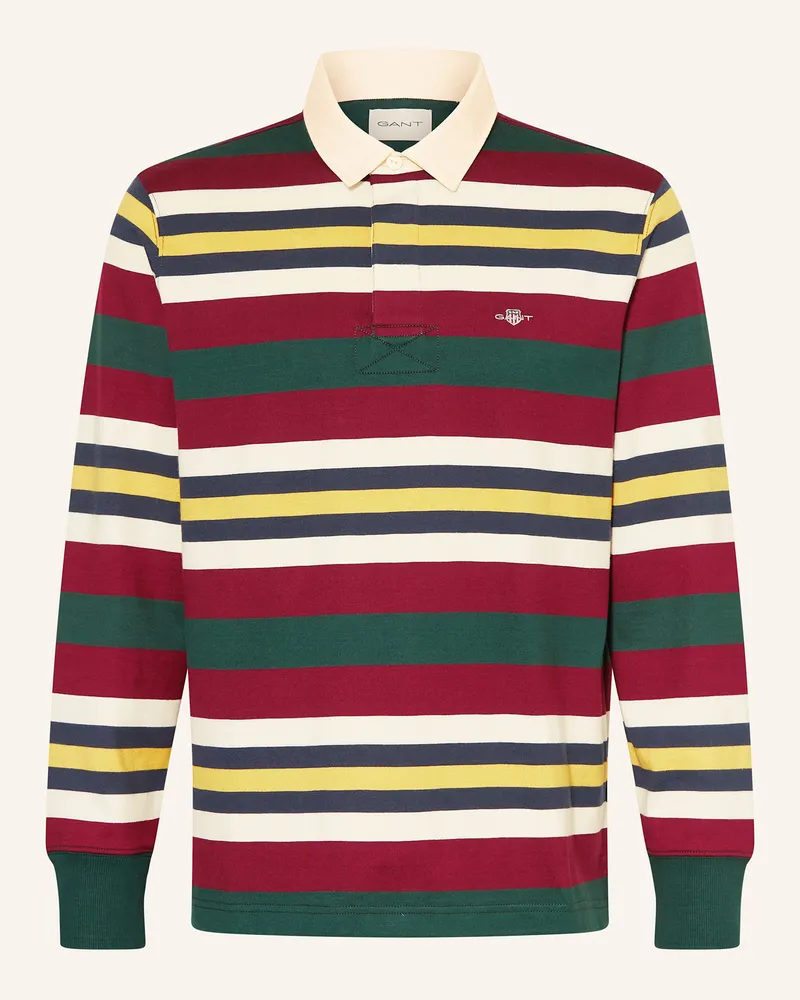 Gant Strick-Rugbyshirt Dunkelrot