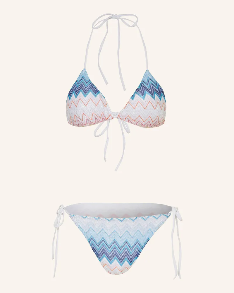 Missoni Triangel-Bikini mit Glitzergarn Weiss