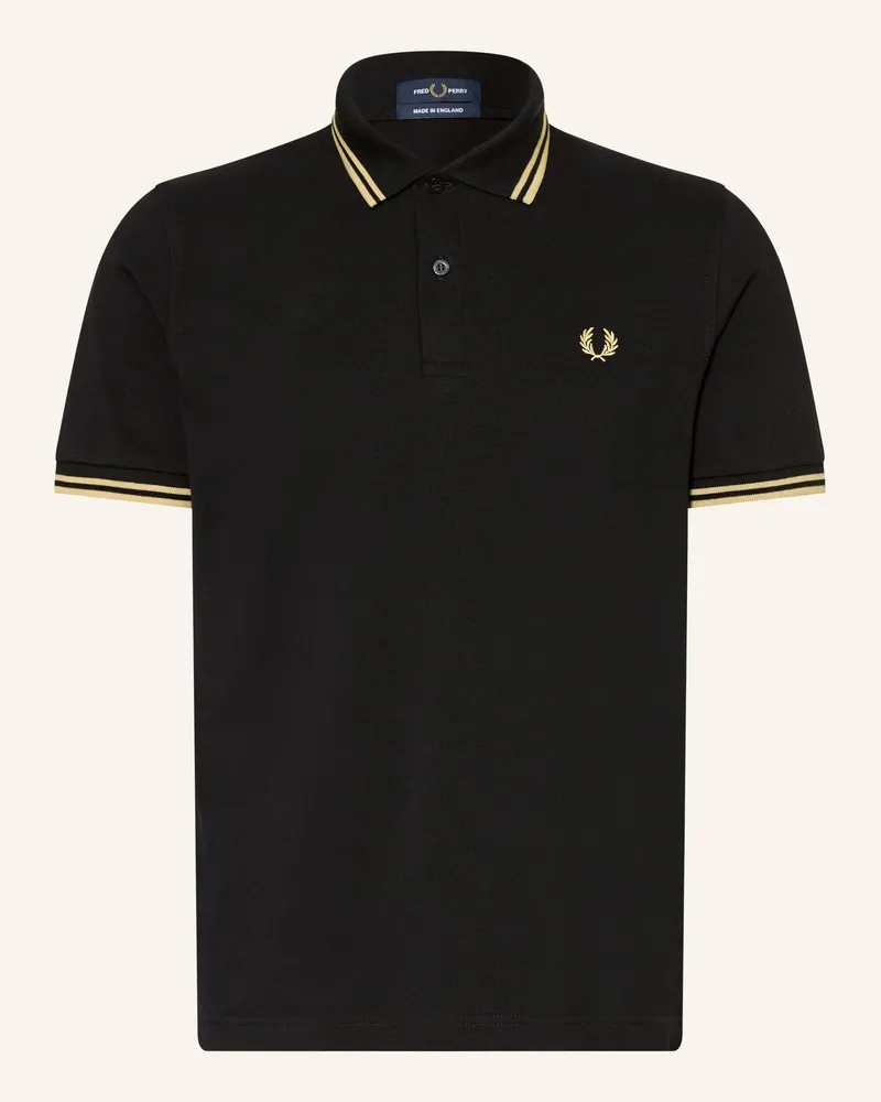 Fred Perry Piqué-Poloshirt Schwarz
