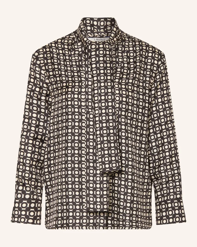 Max Mara Seidenbluse Vittoria Mit Abnehmbarer Schluppe schwarz Schwarz