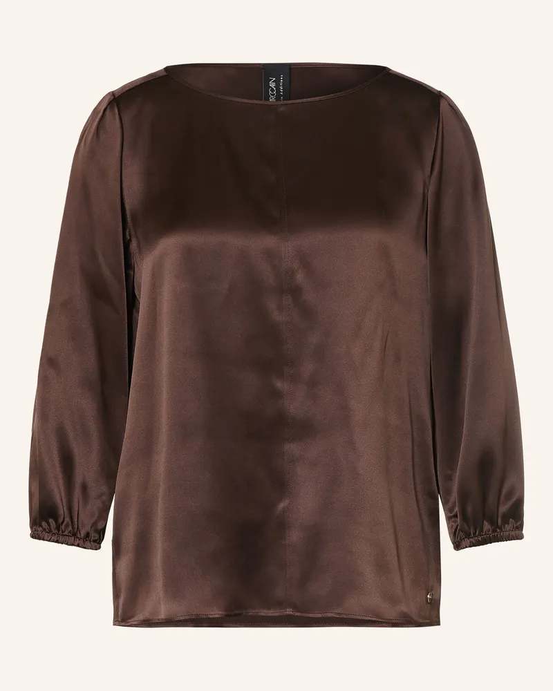 Marc Cain Blusenshirt Aus Seide Mit 3/4-Arm braun 697