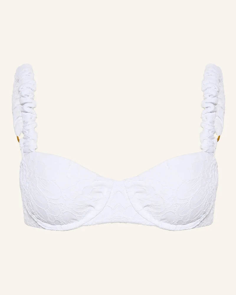 FARM Rio Bügel-Bikini-Top WHITE GERBERA DAISY Weiss