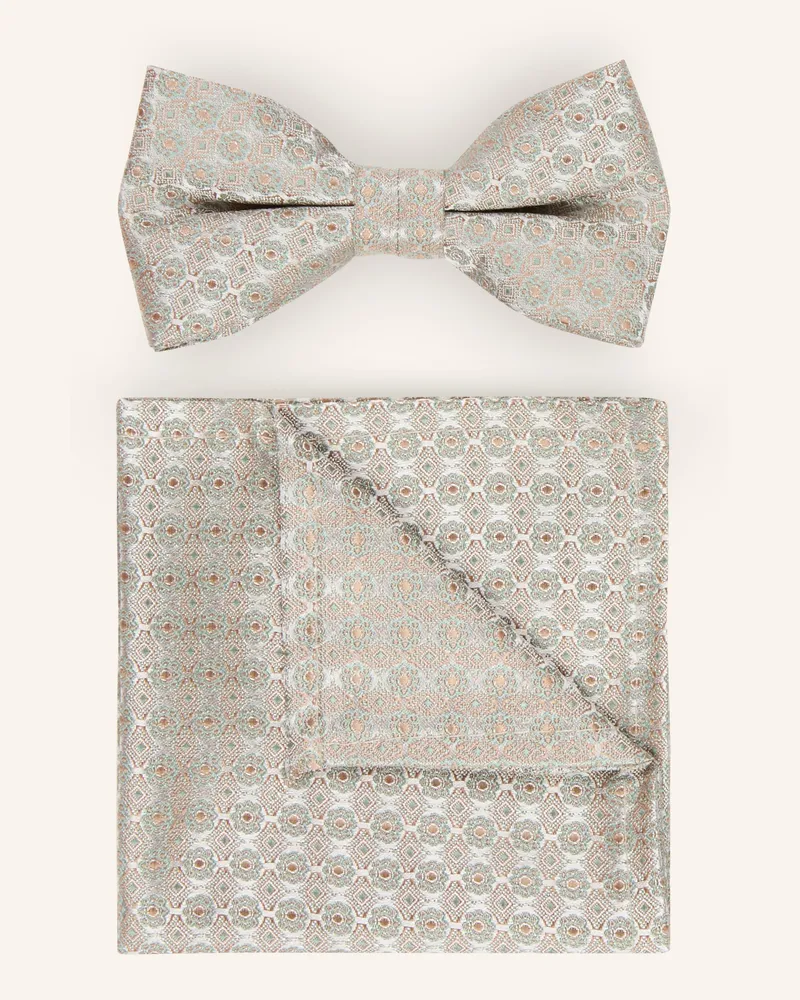 Wilvorst Set: Fliege Und Einstecktuch beige Beige