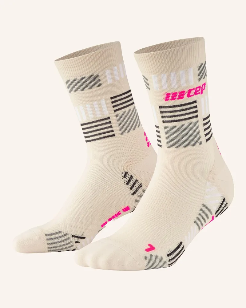 CEP Laufsocken Mid Cut The Run Limited 2024.2 Mit Kompression beige Pink