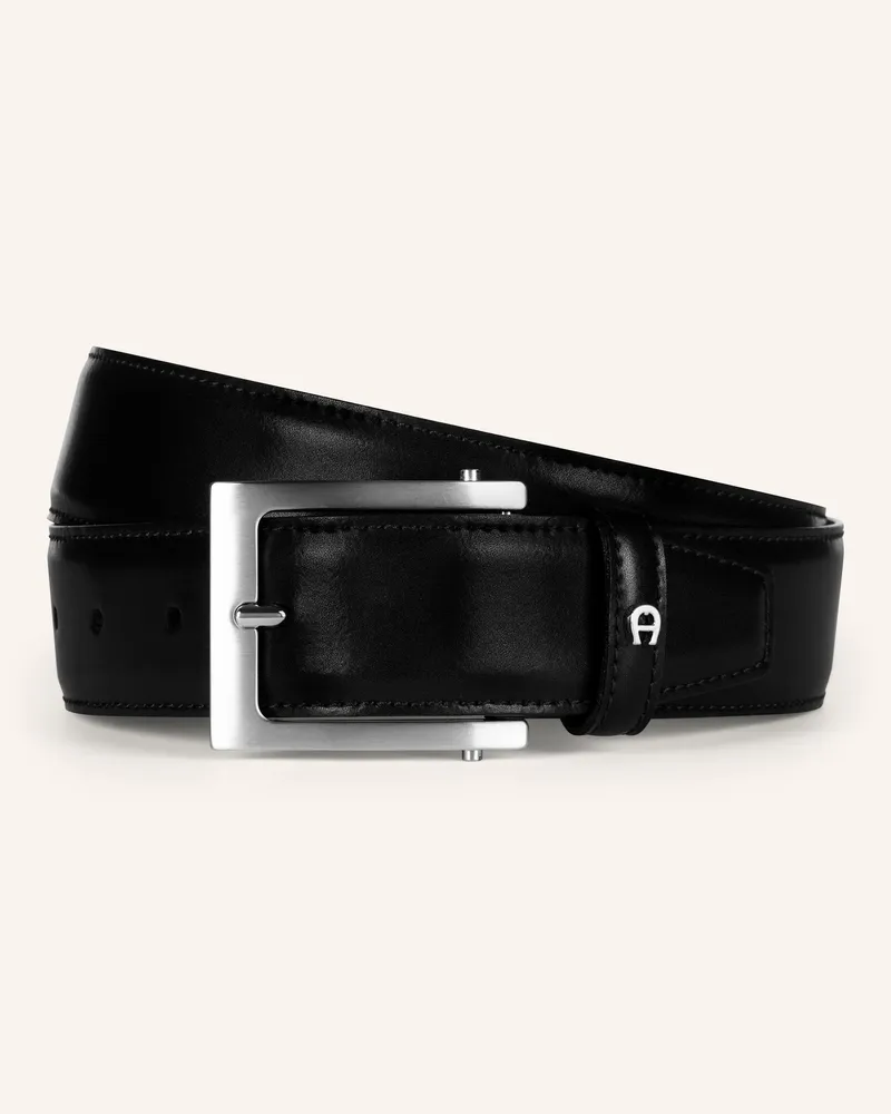 Aigner Ledergürtel Business schwarz Schwarz