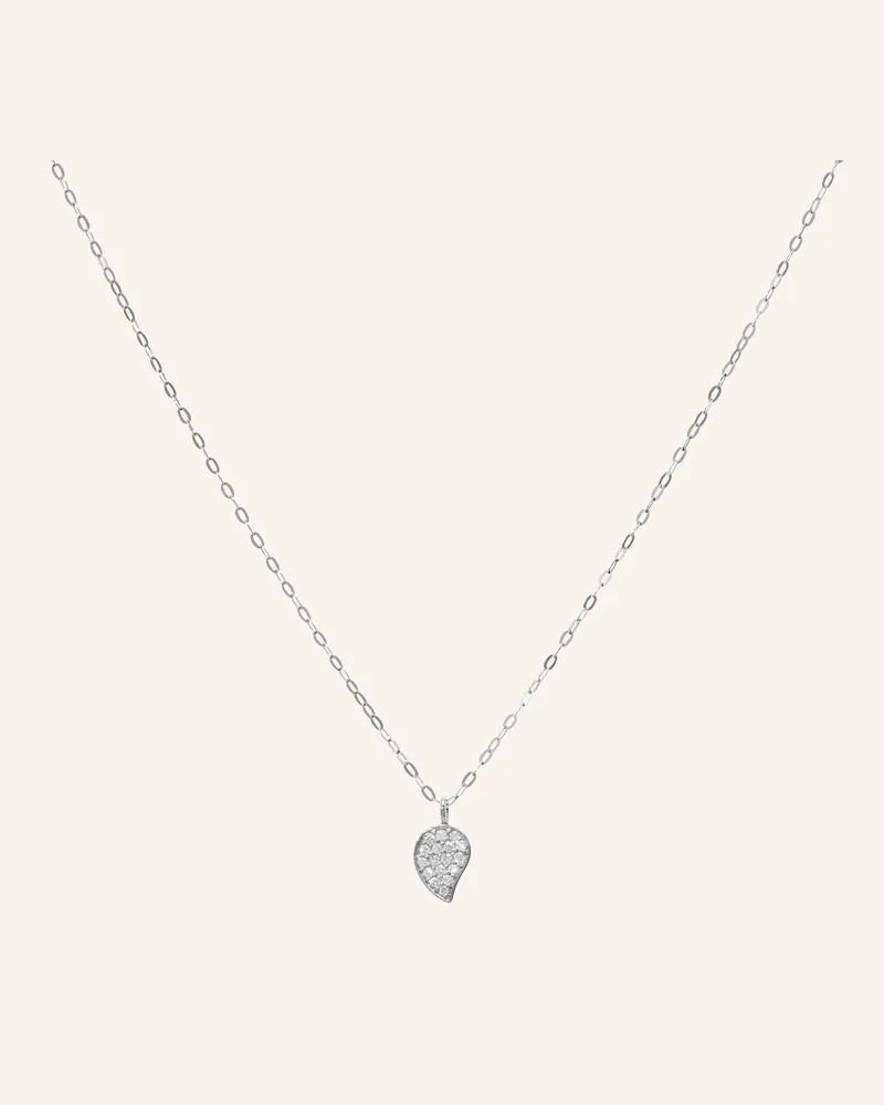 TAMARA COMOLLI Halskette Chain Sparkle Drop Diamond Pavé, 1,0 Mm, 45 Cm Aus 18 Karat Weißgold Mit Diamant Pavé silber Weissgold