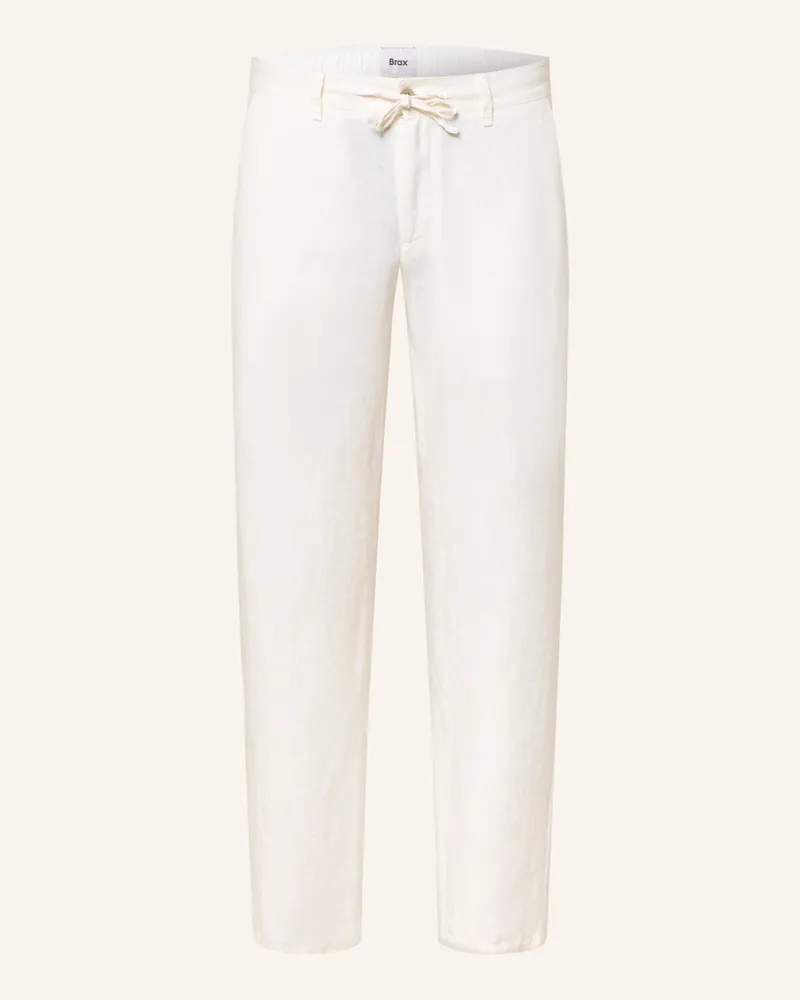 Brax Leinenhose FABIO JOK im Jogging-Stil Regular Fit Weiss