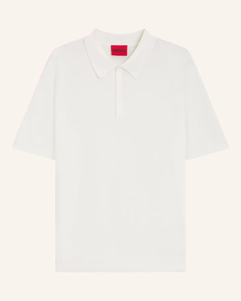 HUGO BOSS Strick-Poloshirt San Peter weiss Weiss
