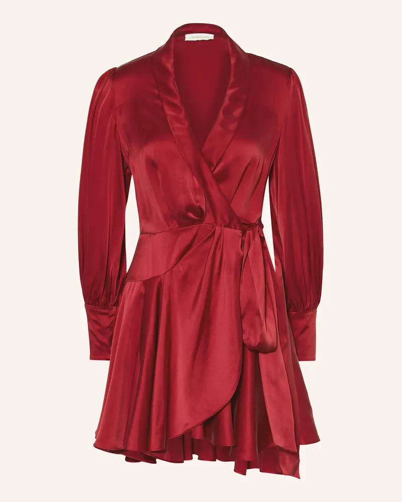 Zimmermann Wickelkleid aus Seide Dunkelrot