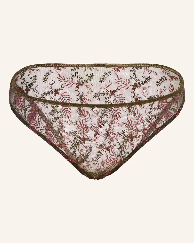 Aubade Slip SOUND OF HEART mit Glitzergarn Dunkelgrün