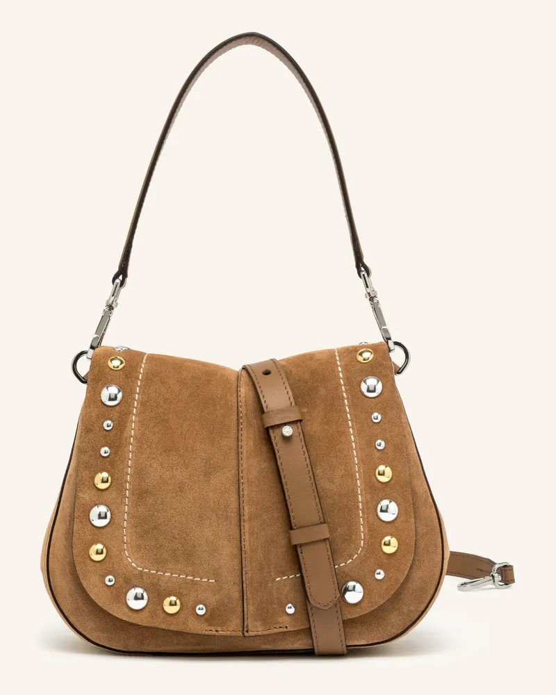 Gianni Chiarini Schultertasche HELENA mit Nieten Camel