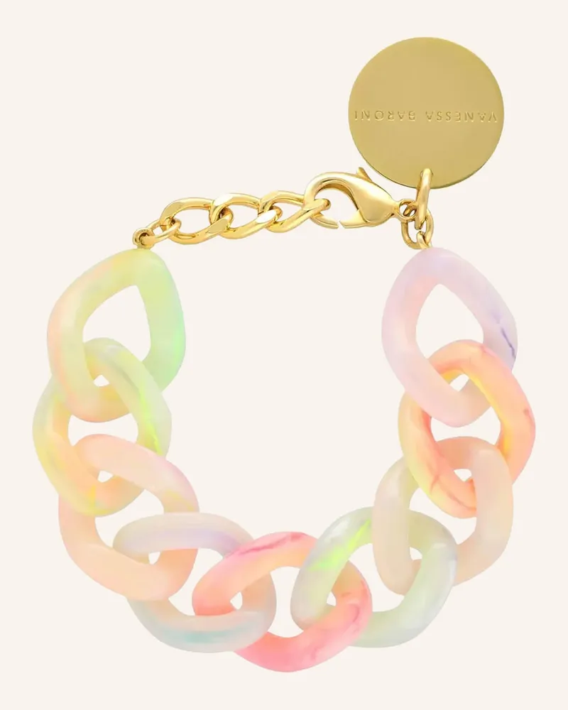 Vanessa Baroni Armband Flat Chain gruen Neonrosa