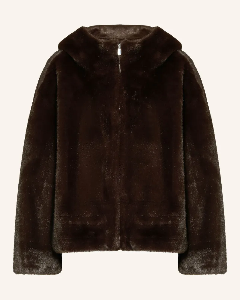 ba&sh Kunstpelz-Jacke Pandy braun Dunkelbraun