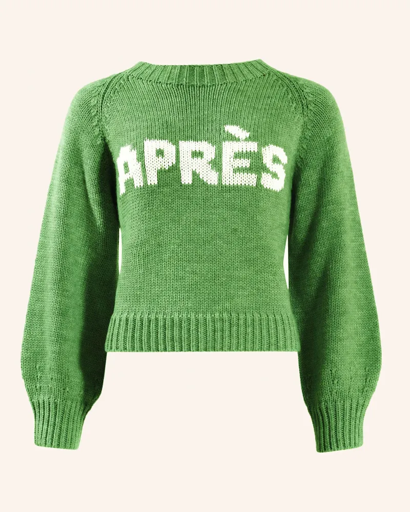 ADLYSH Pullover PULLOVER RUNDHALS MIT APRÉS DETAIL Grün