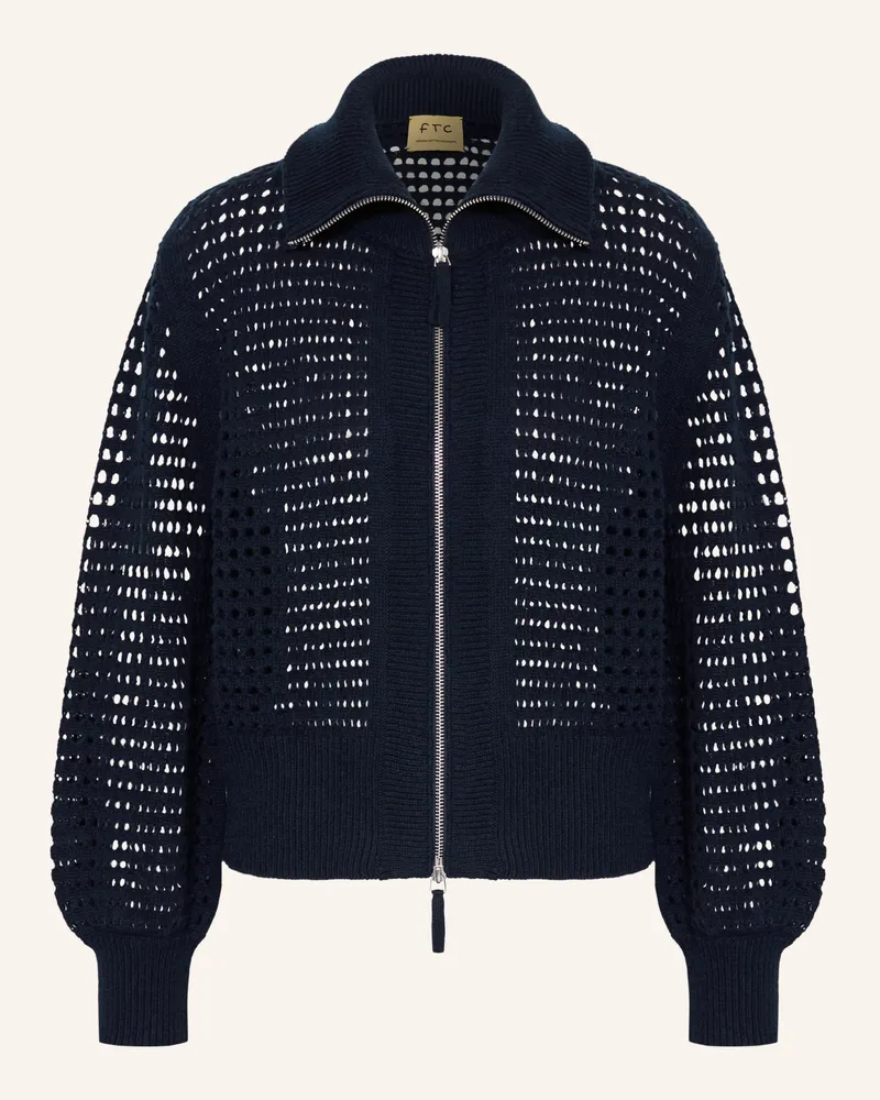 FTC Cashmere Strickjacke mit Cashmere Dunkelblau