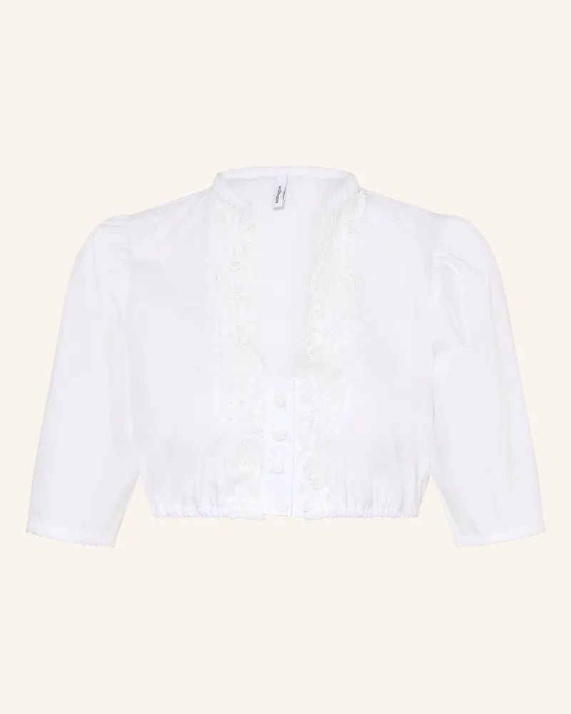 Wallmann Dirndlbluse mit Spitze Weiss