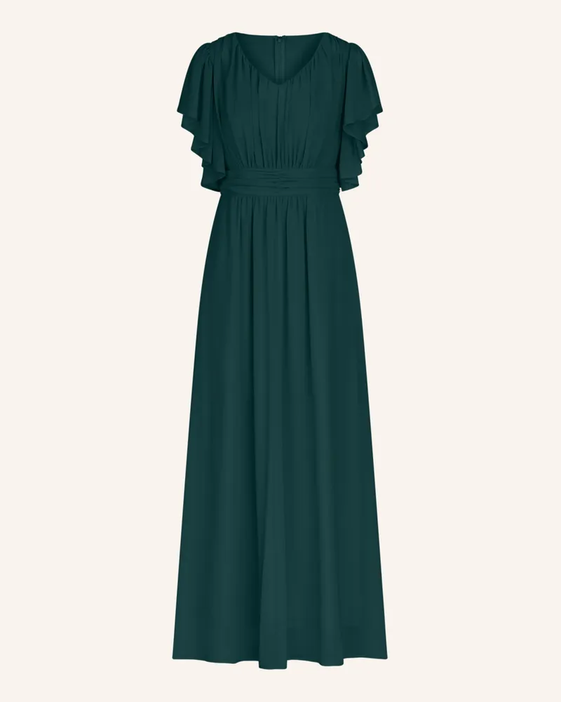 Apart Abendkleid mit Rüschen und Volants Dunkelgrün