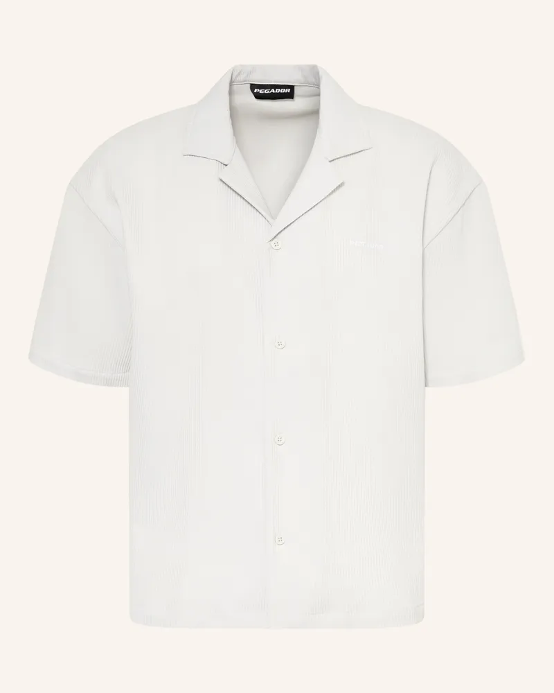 PEGADOR Resorthemd Troy Comfort Fit Mit Plissees grau Hellgrau