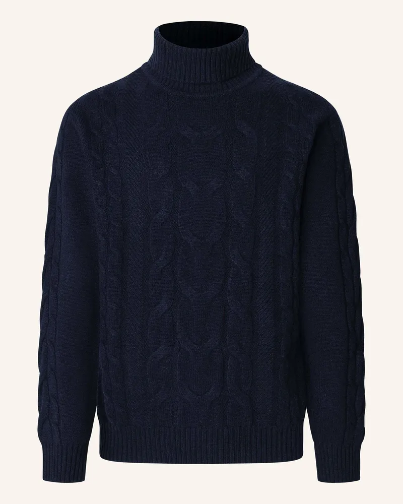 Hackett Pullover CABLE ROLL NECK Blau