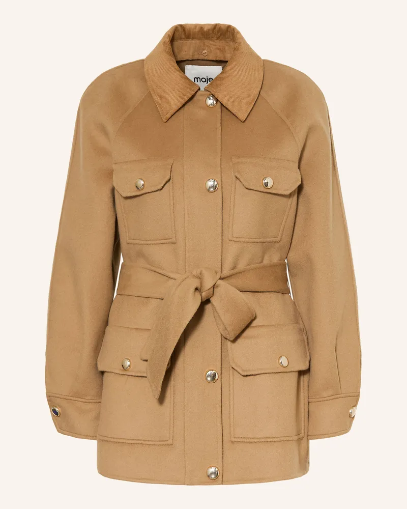 Maje Jacke Mit Abnehmbarem Kragen beige Camel