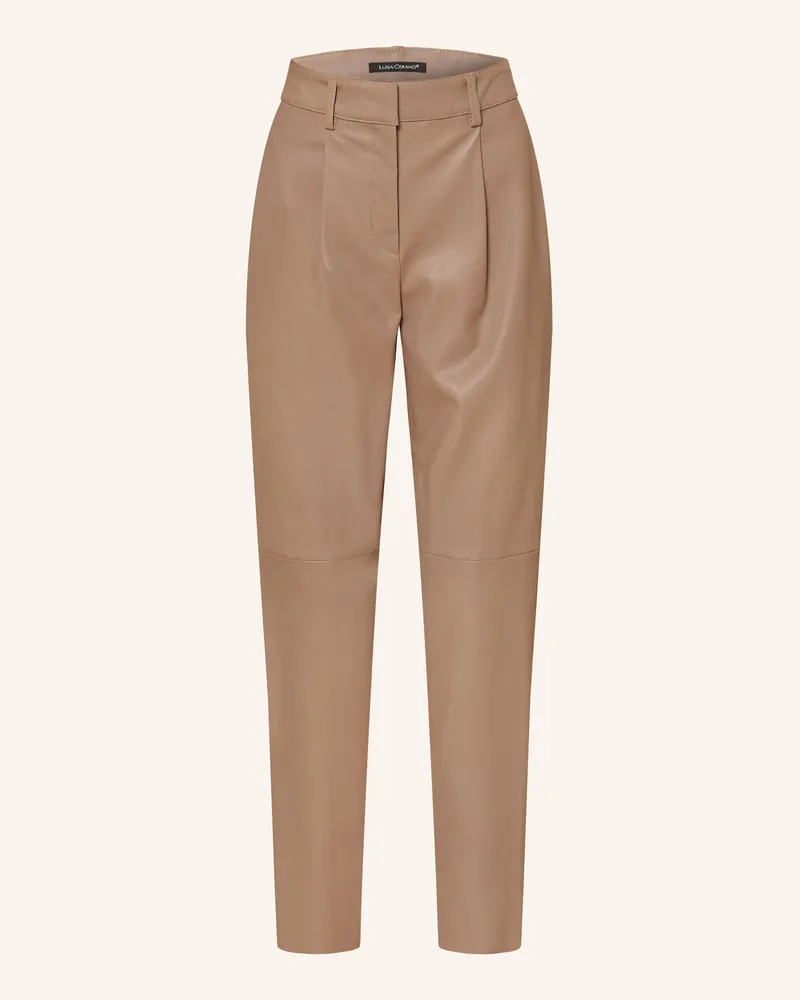 Luisa Cerano 7/8-Hose aus Leder Hellbraun