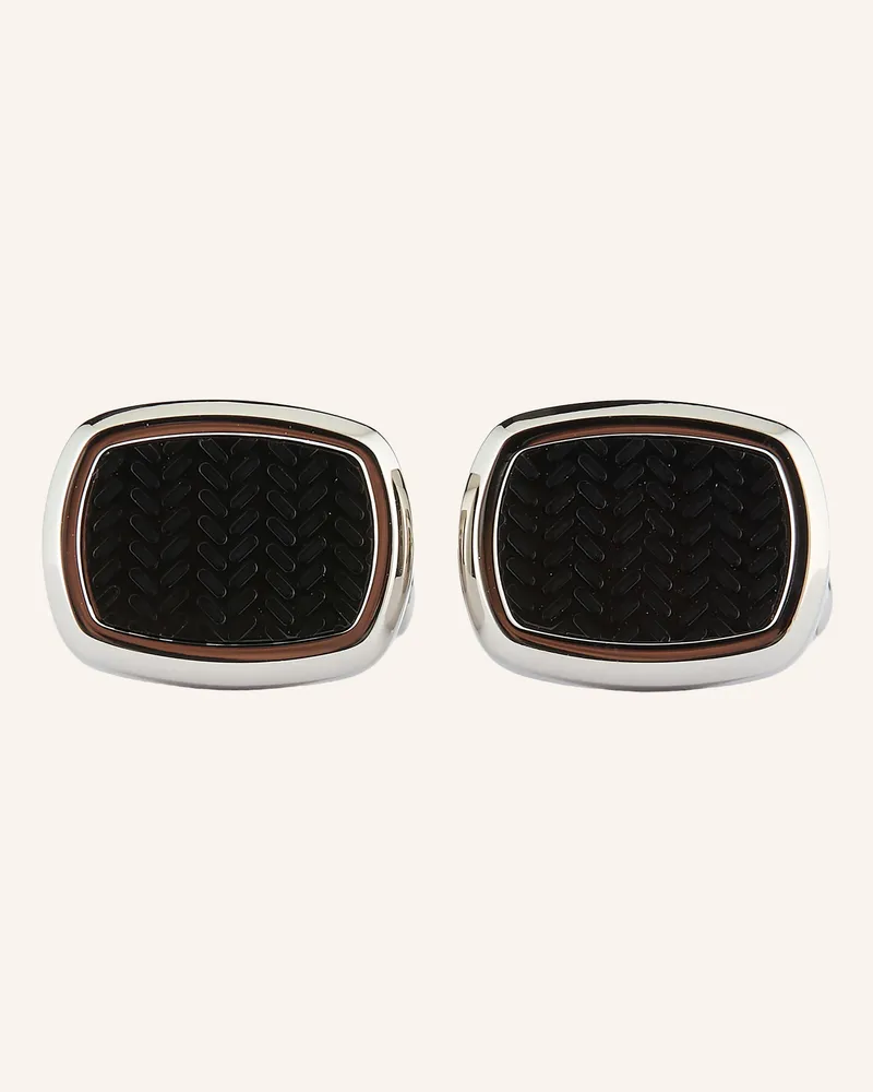 HUGO BOSS Manschettenknöpfe Casinginsert schwarz Schwarz