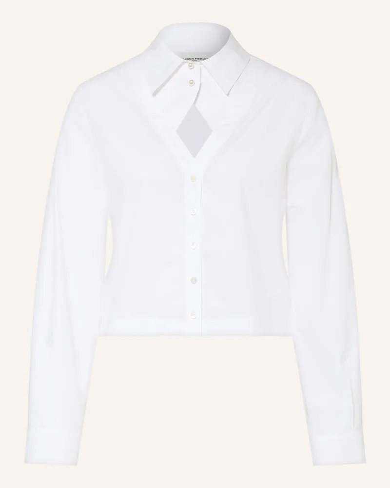 Claudie Pierlot Hemdbluse Mit Cut-Out Und Schmuckperlen weiss Weiss