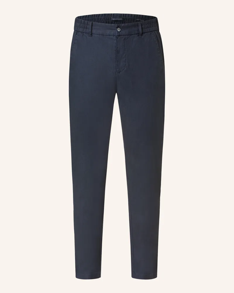 Strokesman's Chino Extra Slim Fit mit Leinen Dunkelblau