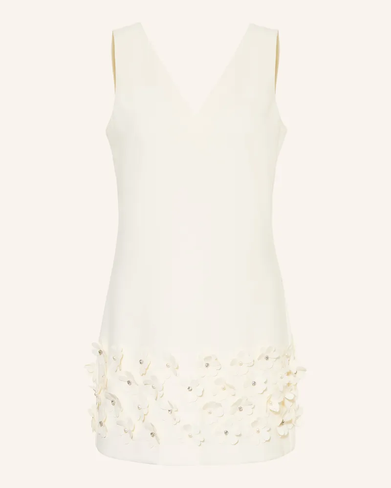 Mrs & HUGS Cocktailkleid mit Schmuckperlen und Schmucksteinen Ecru