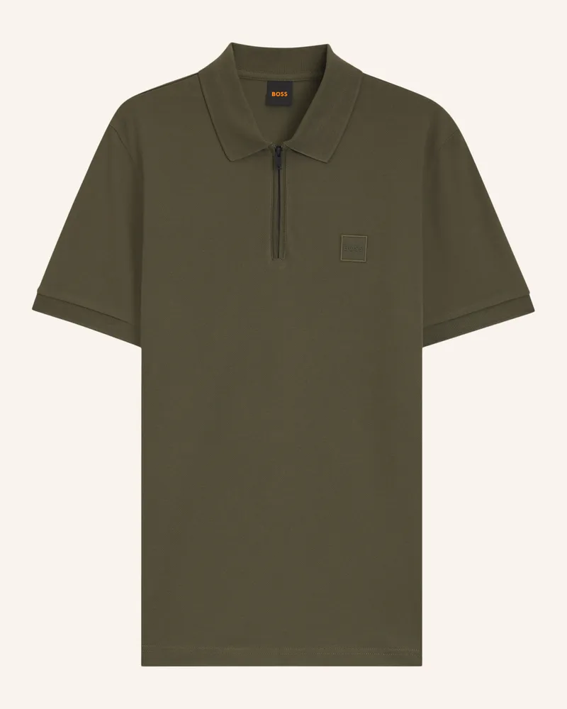 HUGO BOSS Piqué-Poloshirt Passerzip gruen Grün