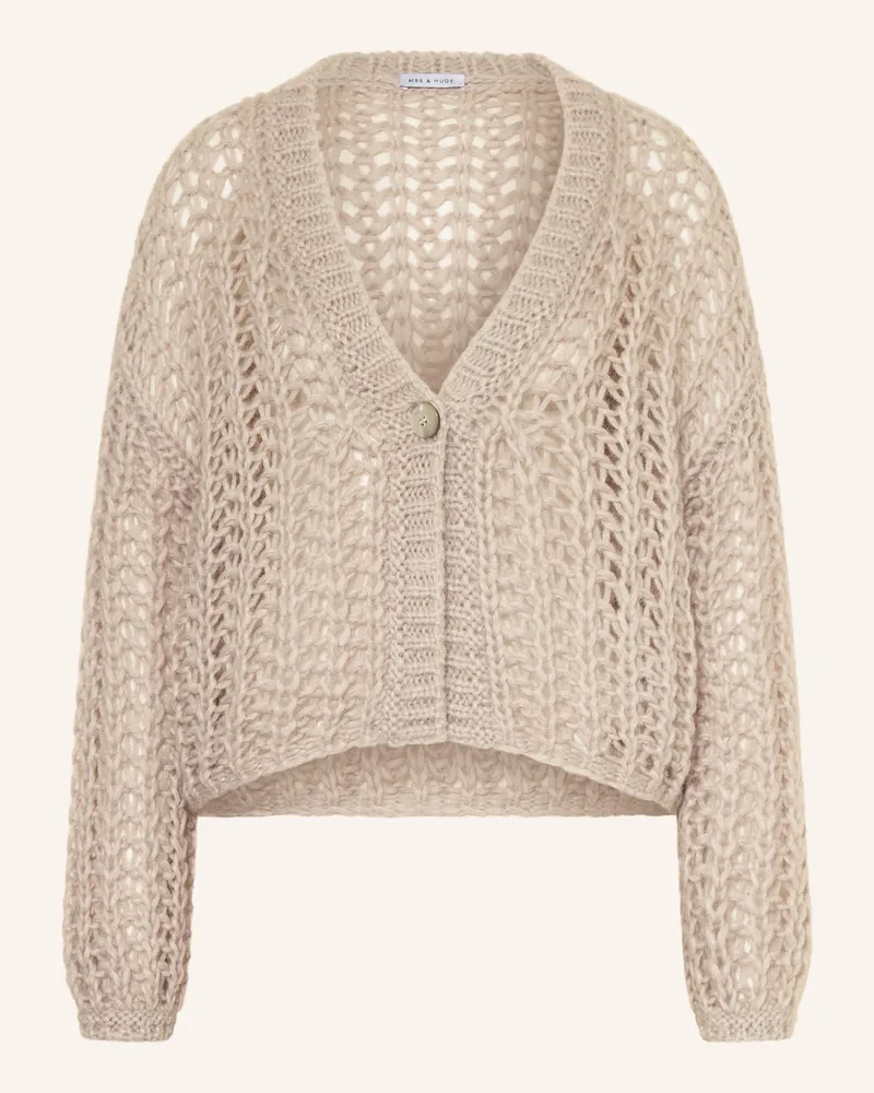 Mrs & HUGS Strickjacke mit Mohair Taupe