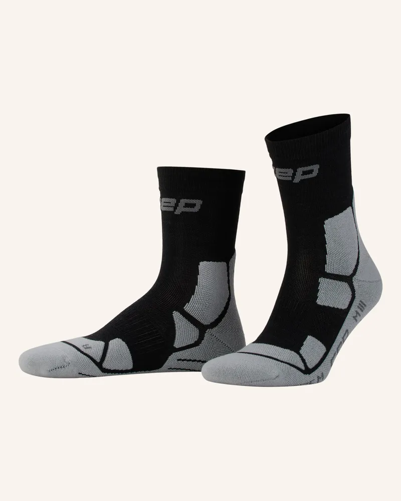 CEP Trekking-Socken Hiking Mid Cushion Compression - Mid Cut Mit Merinowolle schwarz Schwarz