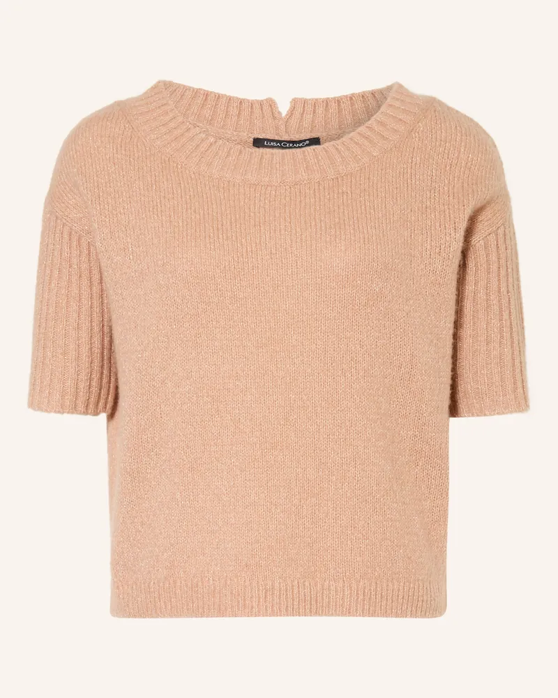 Luisa Cerano Strickshirt Mit Glitzergarn rosa Camel