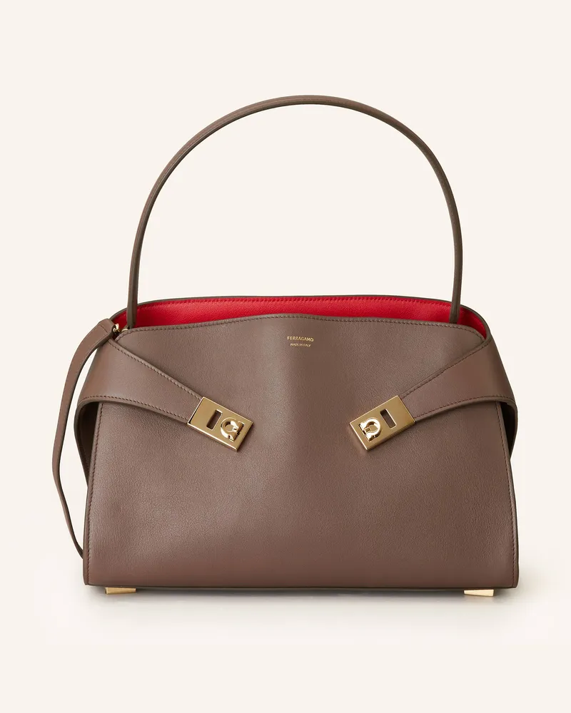 Ferragamo Schultertasche Hug grau Taupe