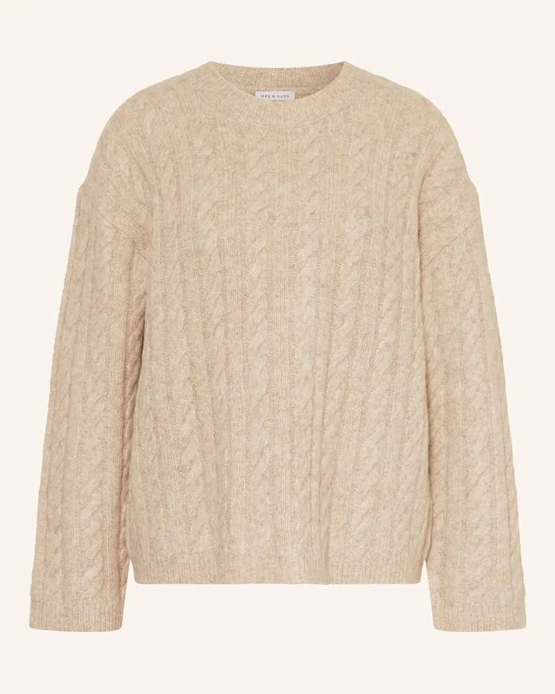 Mrs & HUGS Pullover Mit Alpaka beige Beige