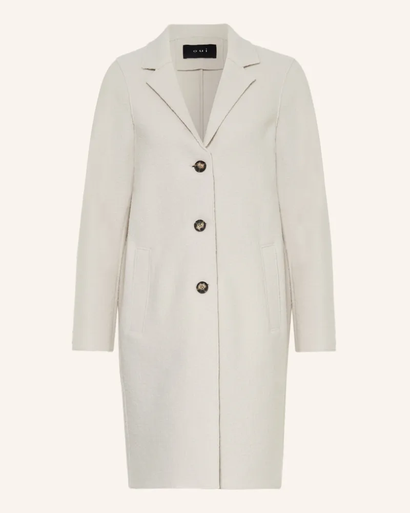 Oui  Wollmantel weiss Hellgrau