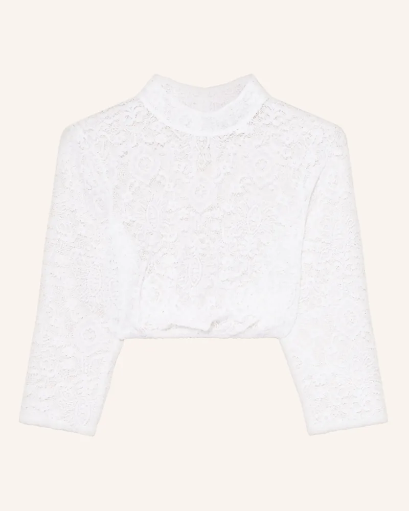 Hammerschmid Dirndlbluse Babsi Aus Spitze Mit 3/4-Arm weiss Weiss