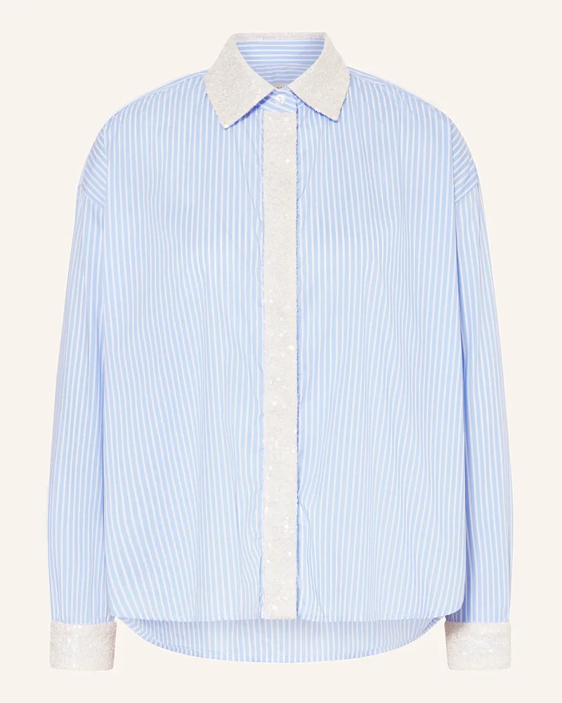 lilienfels Hemdbluse Mit Pailletten blau Hellblau
