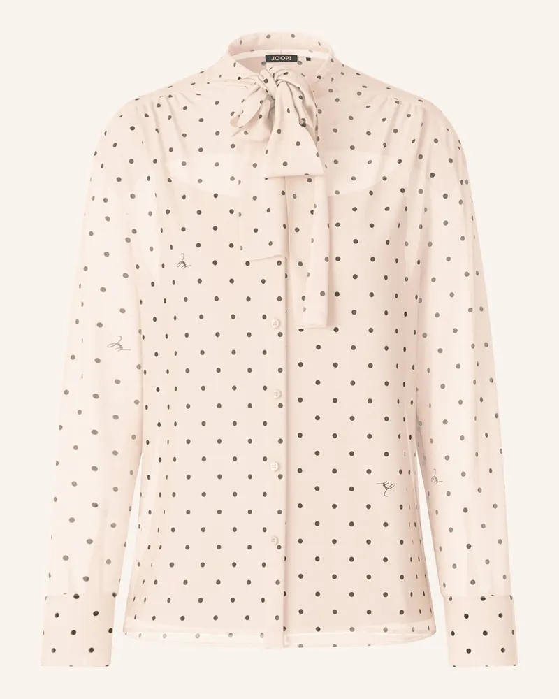JOOP! Schluppenbluse weiss Hellrosa