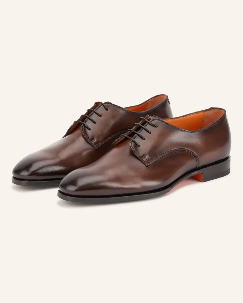 Santoni Schnürer Archer braun Dunkelbraun