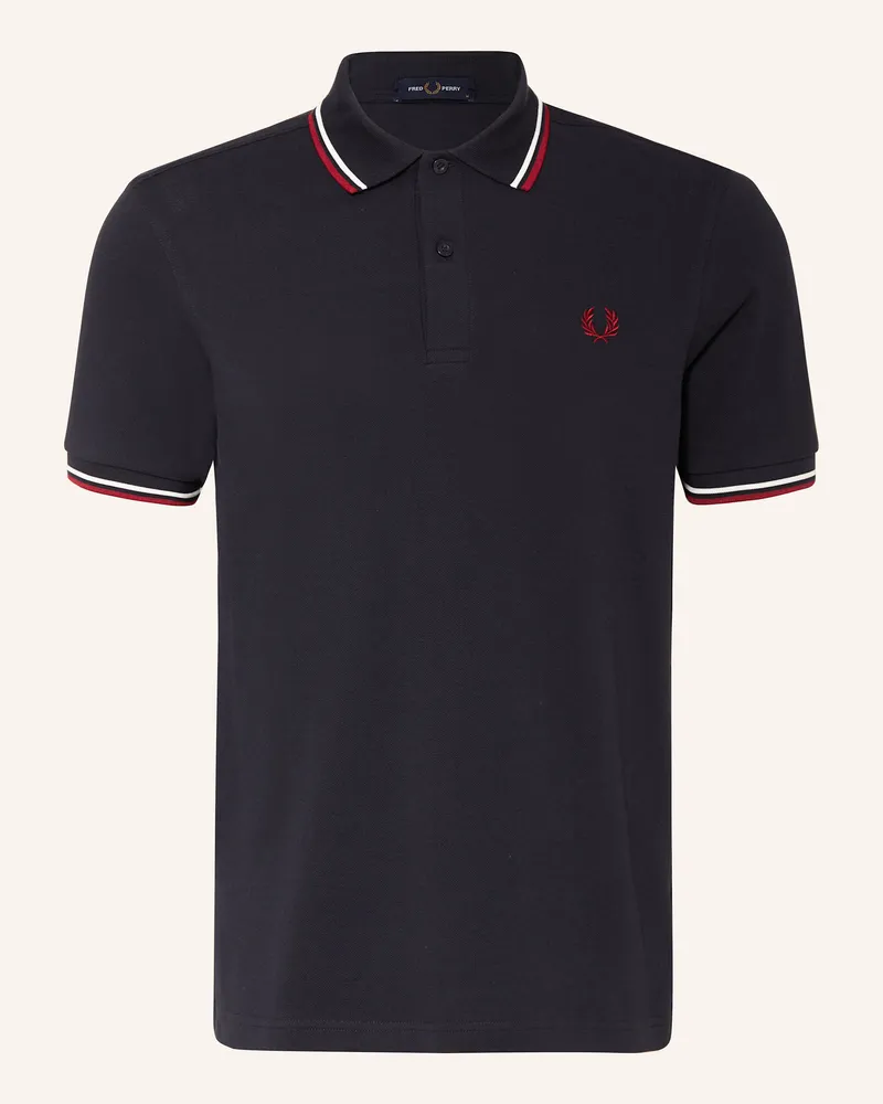 Fred Perry Piqué-Poloshirt Dunkelblau